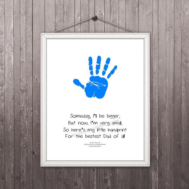 Gift for Dad Handprint Poem Unique Quote by InstantPrintables