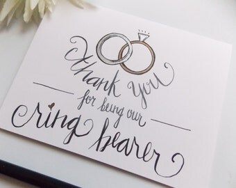 Thank you For Being Our Ring Bearer Card - Ring Bearer Gift - Ring Bearer Card - Bridal Party Thank You Card - Wedding Thank You Card