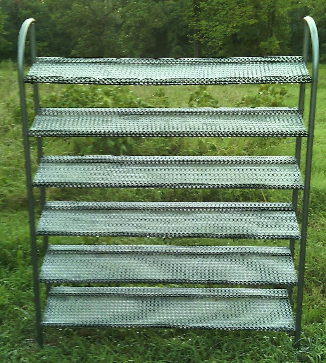 Large Vintage Metal Mesh Shelf Industrial Metal Shelving Unit Haute Juice