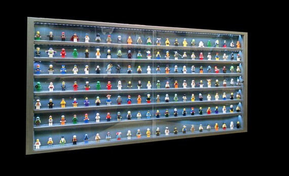 Handcrafted Hardwood Lighted Lego Display Case W Sliding Handcrafted Hardwood Lighted Lego Display Case W Sliding
