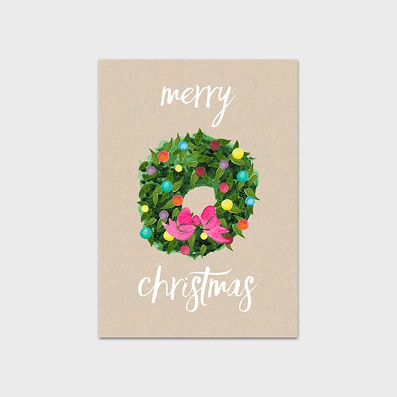 Christmas Print 5x7 Instant Download Merry by MossAndTwigPrints