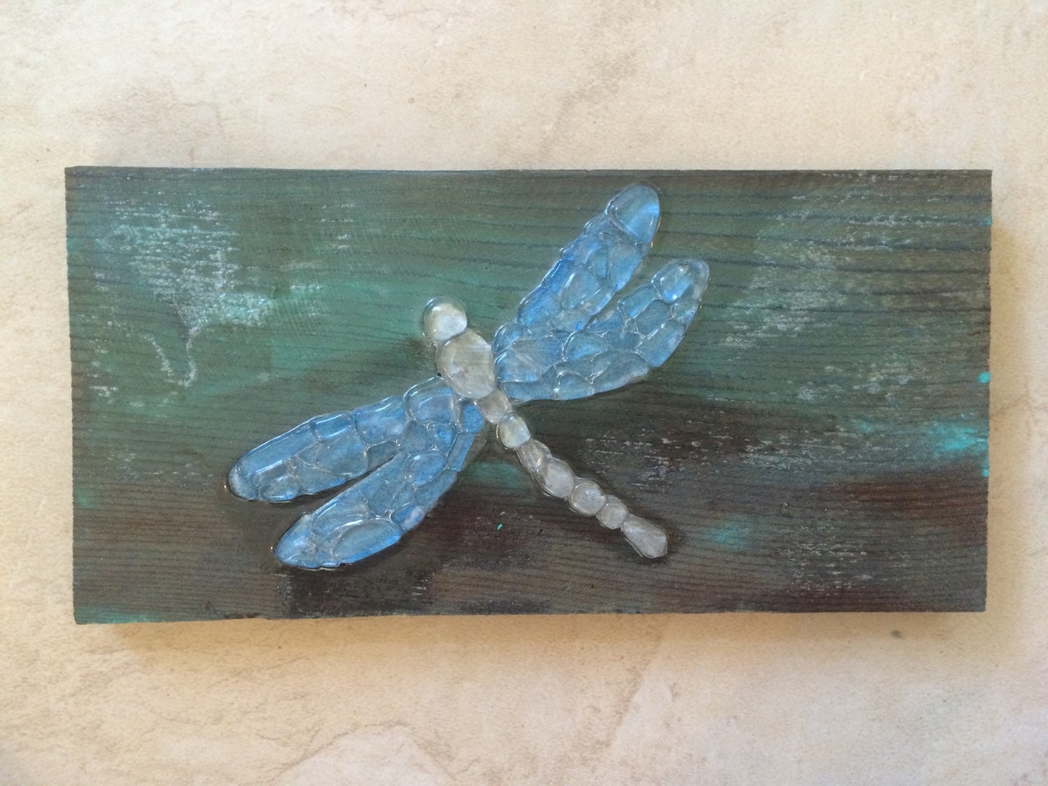 Real Sea Glass Art Dragonfly Wall Hanging Sea Glass Beach