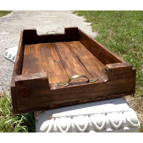 Rustic Reclaimed Pallet Wood Decorative Bed or Table Tray
