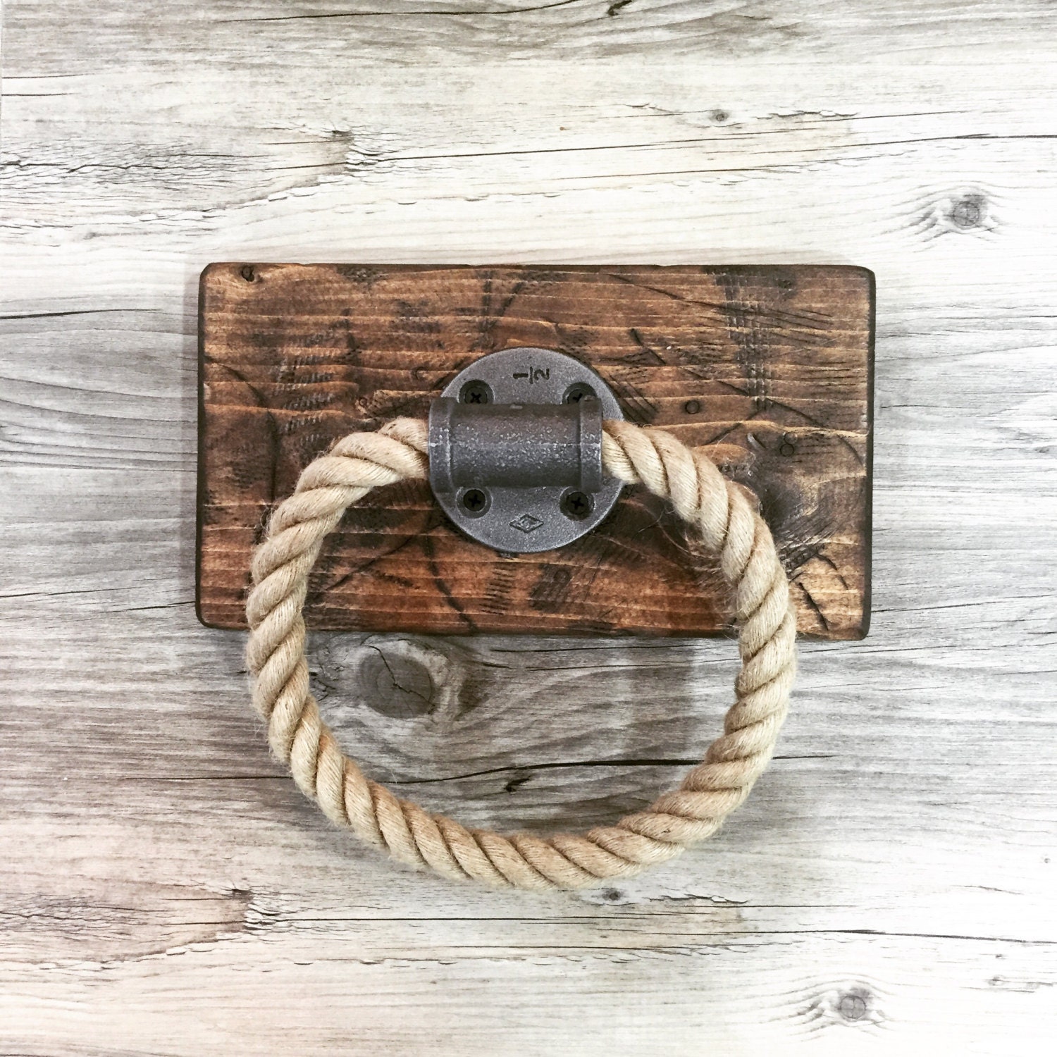 Rustic/Industrial/ Handmade Rope Towel Holder with by Lulight