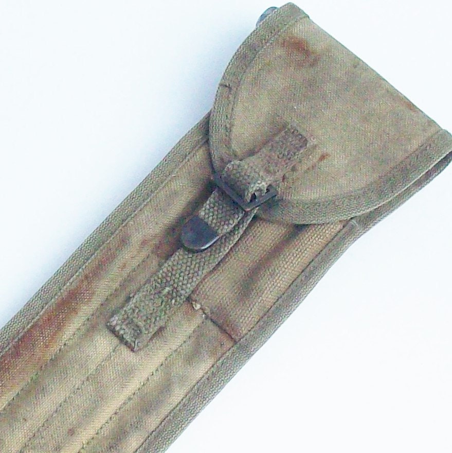 Vintage Military Gun Cleaning Kit / Waxed Canvas Case by rustfarm