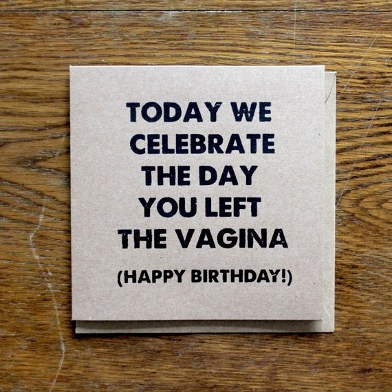 Vagina Birthday Card Today We Celebrate by GreySquirrelDesigns
