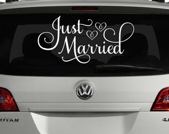 Just Married Car Decal, Just Married Sign for Car, Wedding Decoration, Wedding Car Decoration, Wedding Car Decal, Custom Just Married Sign