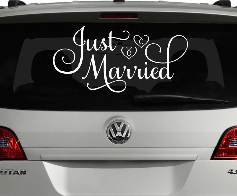 Just Married Car Decal Just Married Sign for Car Wedding