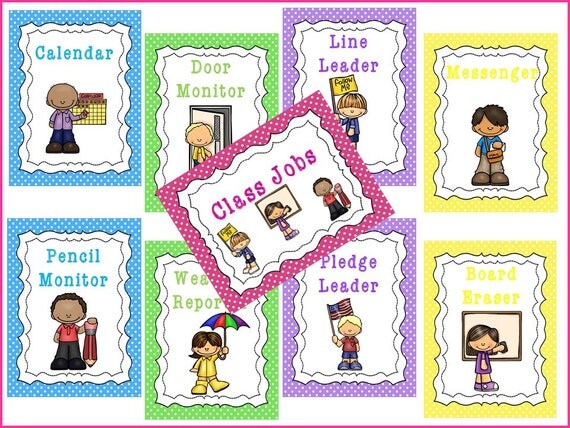 9 Printable Class Jobs Posters Full Page By Teachatdaycare