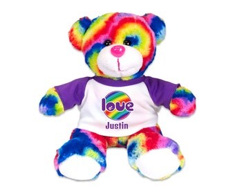 tie dye shirt with teddy bears