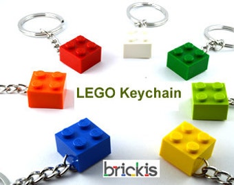 6 LEGO® keychains brick 2x2 keyring for party favors