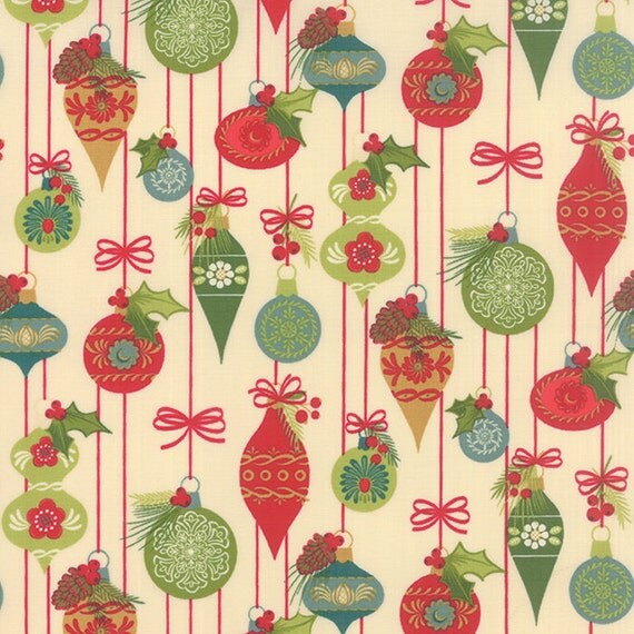 Tole Christmas Fabric by Gina Martin for Moda. Ornaments in