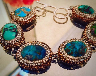 Persian Turquoise necklace set that includes an by Luxestones