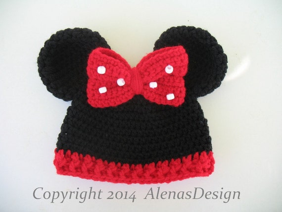 outfit minnie baby pattern mouse crochet for Pattern Mouse Hat  Hat Crochet 098  Minnie  Baby Mickey Hat Mouse