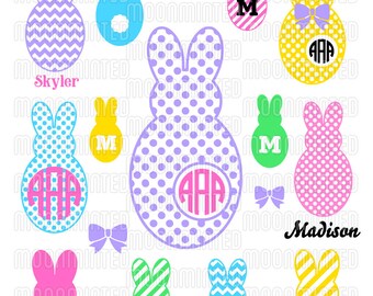 Easter Bunny SVG Cut Files - Monogram Frames for Vinyl Cutters, Screen Printing, Silhouette, Die Cut Machines, & More