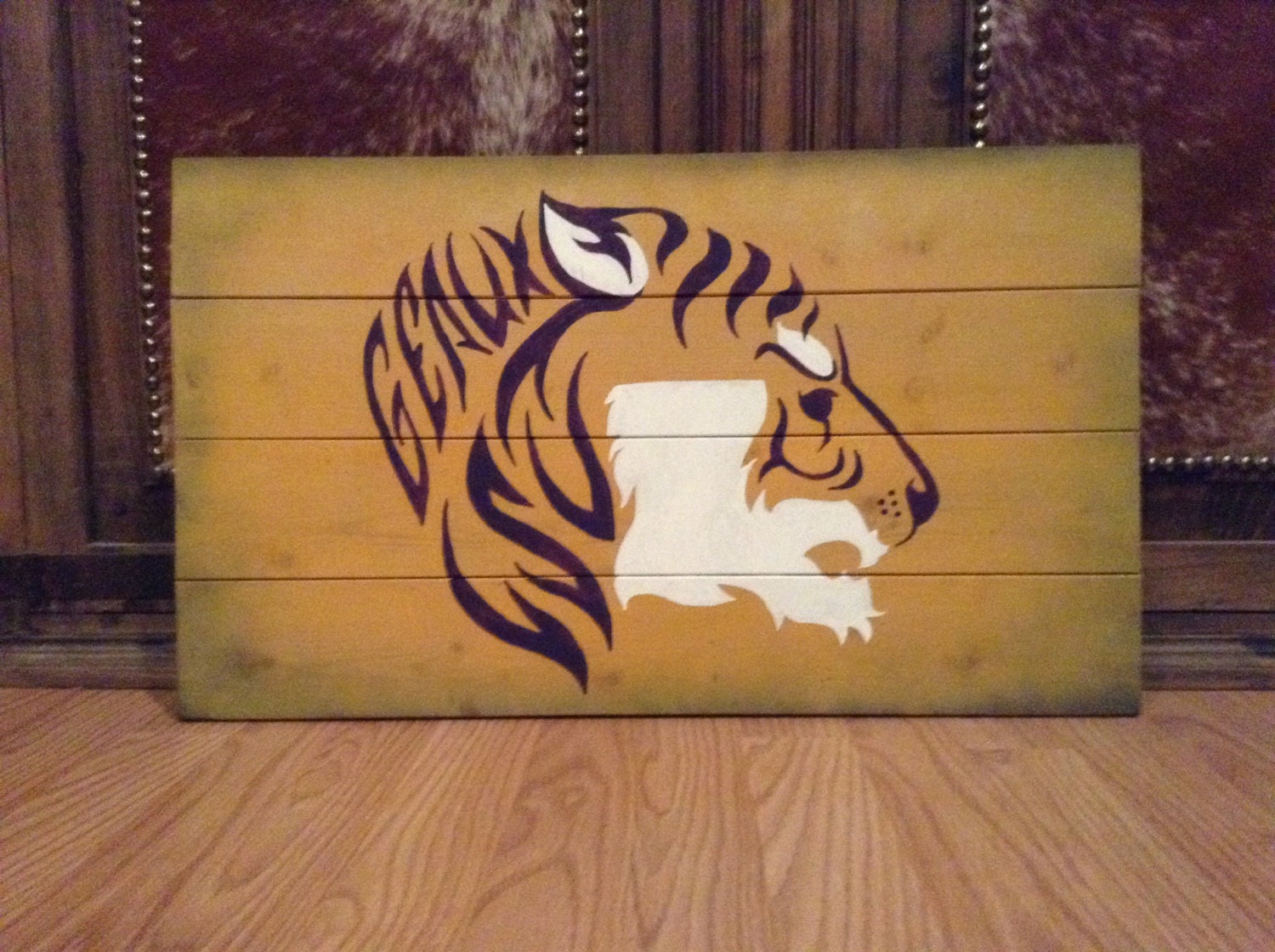 Lsu Sign Etsy Lsu Tigers Geaux Bayou Bengals Handpainted Wooden Sign Purple And Gold Pride