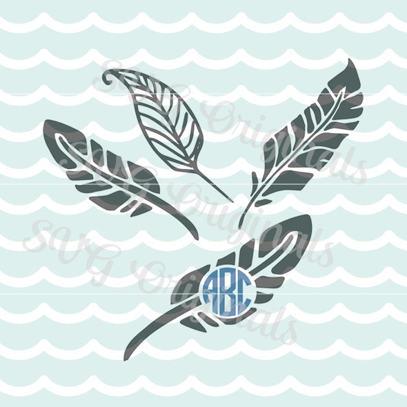 Download Feather monogram SVG Vector file. Cute for so many by ...
