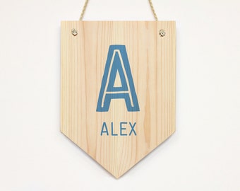Personalized Wooden Name Banner Kids Pennant Door Sign Wall Art Decor Bedroom/ Nursery Door Sign Kids Room
