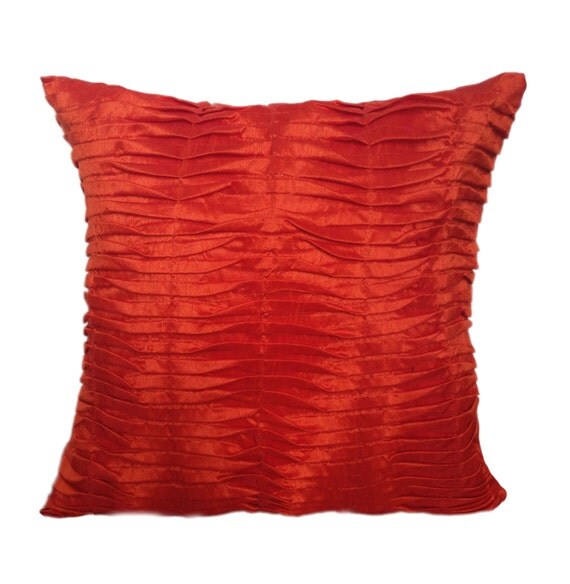 orange pleated sham orange euro sham orange by TheWhitePetalsDecor