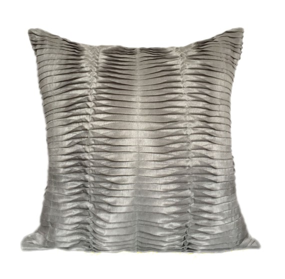 Silver Grey Textured Pillow Grey Pleated Euro Sham Textured