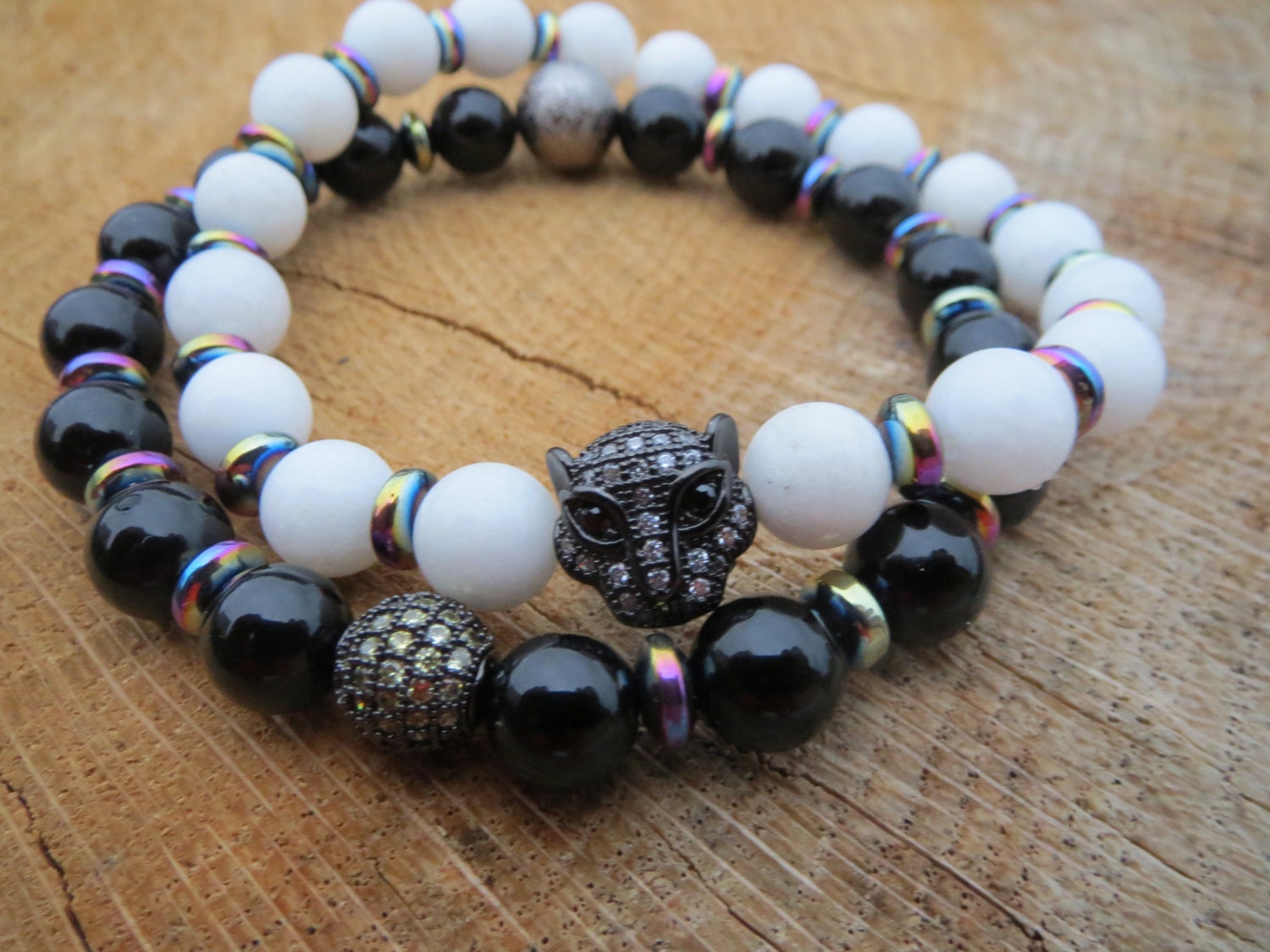 Mens Bracelets Men Leopard Bracelet 18 K Gold by BohemianChicbead