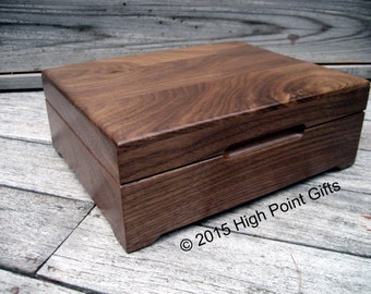 Keepsake Box - Custom Engraved Wood Box - 8x10 - Walnut Keepsake Box - First Communion -Personalized Wooden Box - Engraved Valet Box