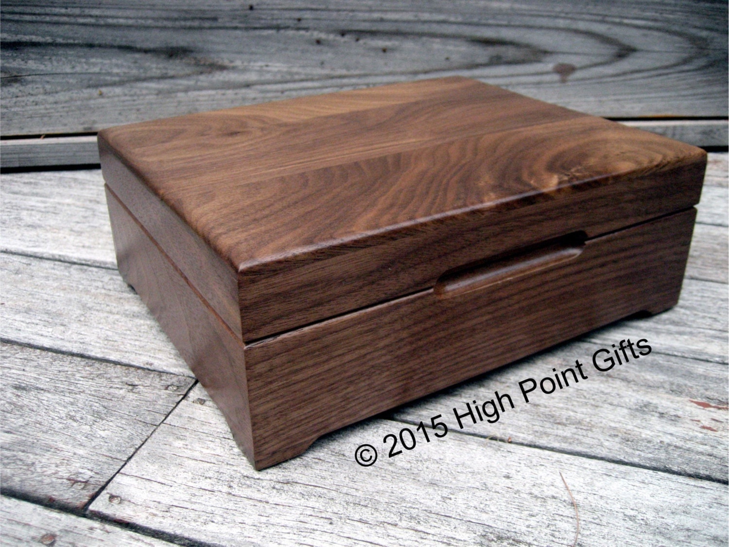 Keepsake Box Custom Engraved Wood Box 8x10 Walnut