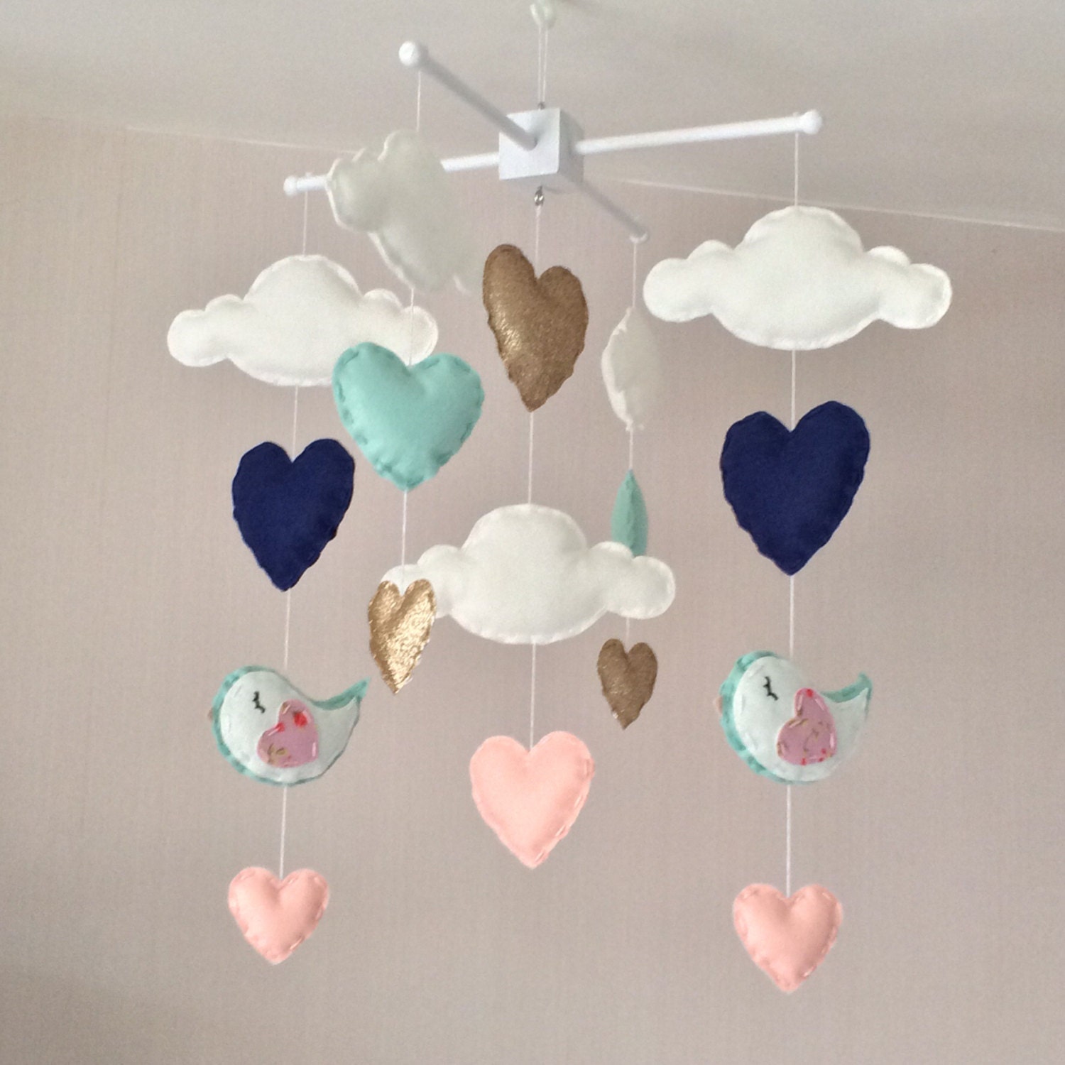 Baby mobile Baby girl mobile Cot mobile Heart mobile