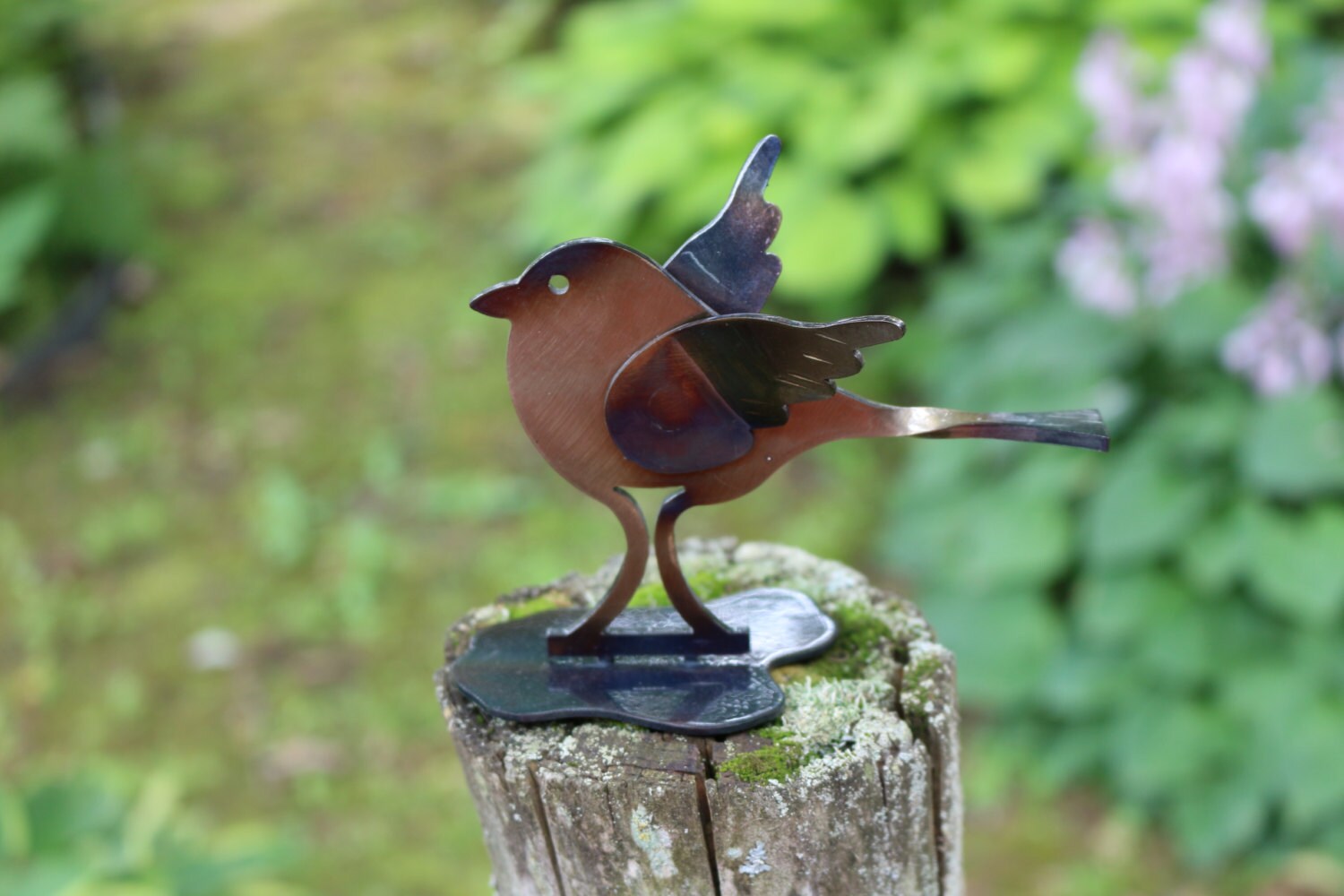 Hand wrought iron bird