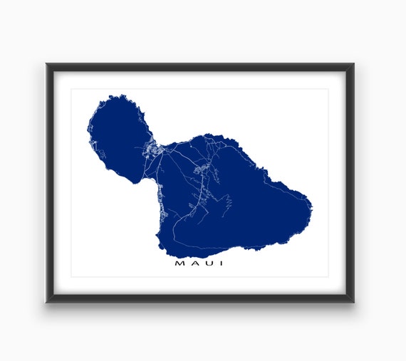 Maui Map Print / Maui Hawaii Map Art / Hawaiian by MapsAsArt