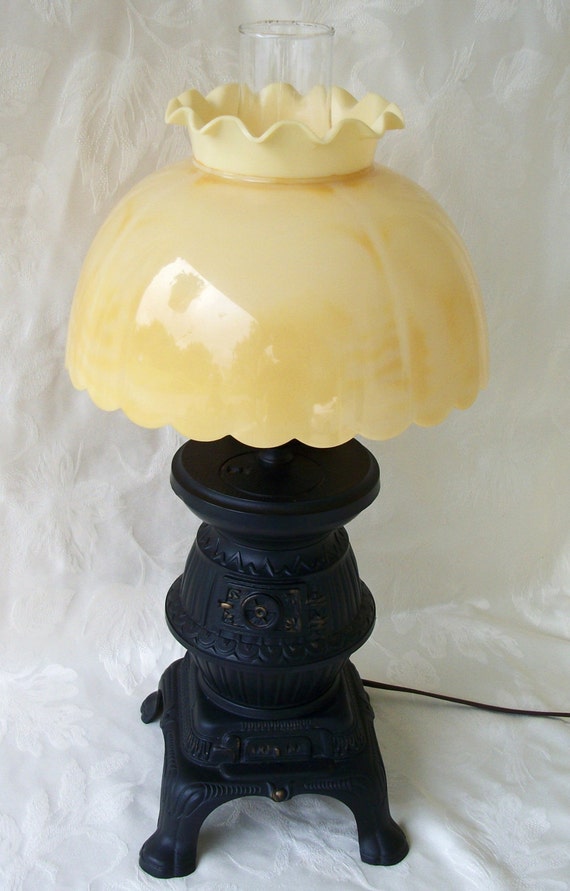 Vintage Table Lamp, Pot Belly Stove