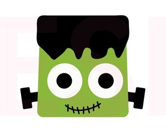 Frankenstein's Monster SVG, DXF, EPS, Halloween, cutting files, for use with Silhouette Studio and Cricut Design Space. Square heads,