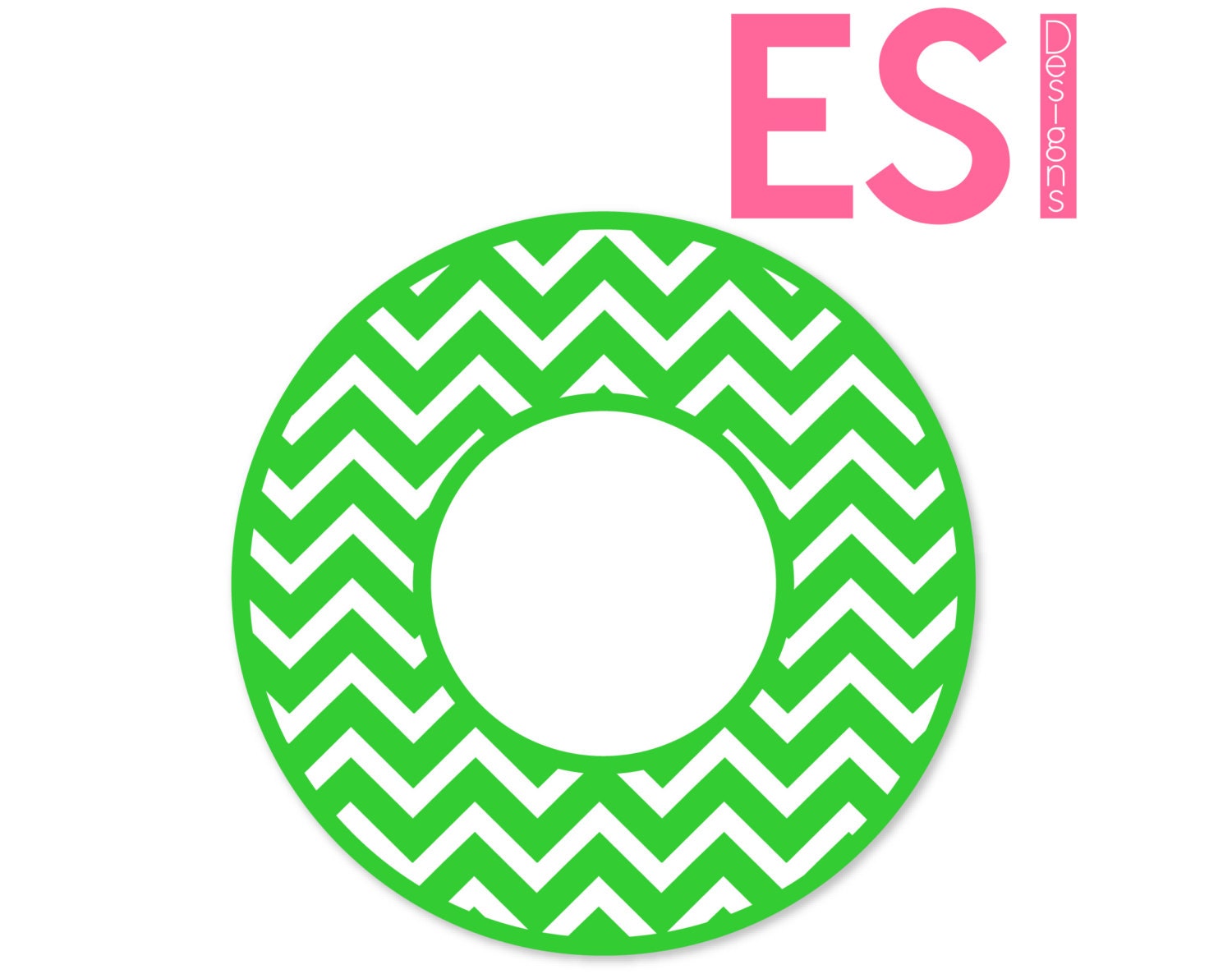 Circle monogram frame SVG DXF and EPS Chevron by ...