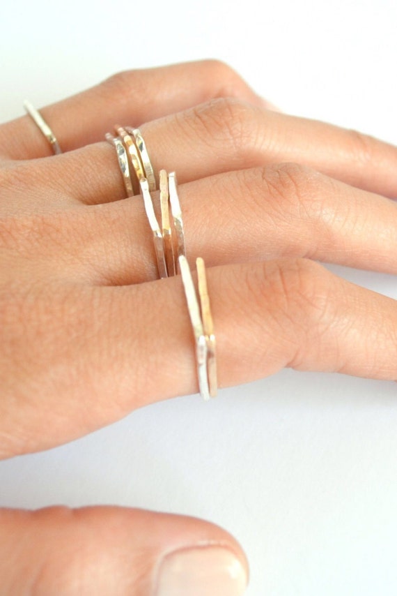Square Ring Square Thin Gold Ring Dainty Stacking Ring Midi