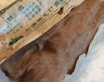 Camel hair/down fiber batt for spinning, 8 oz