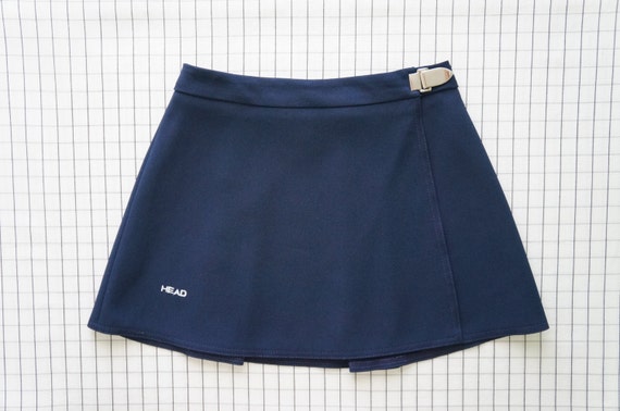 90's Tennis Skirt Navy Blue Tennis Skirt With Clasp