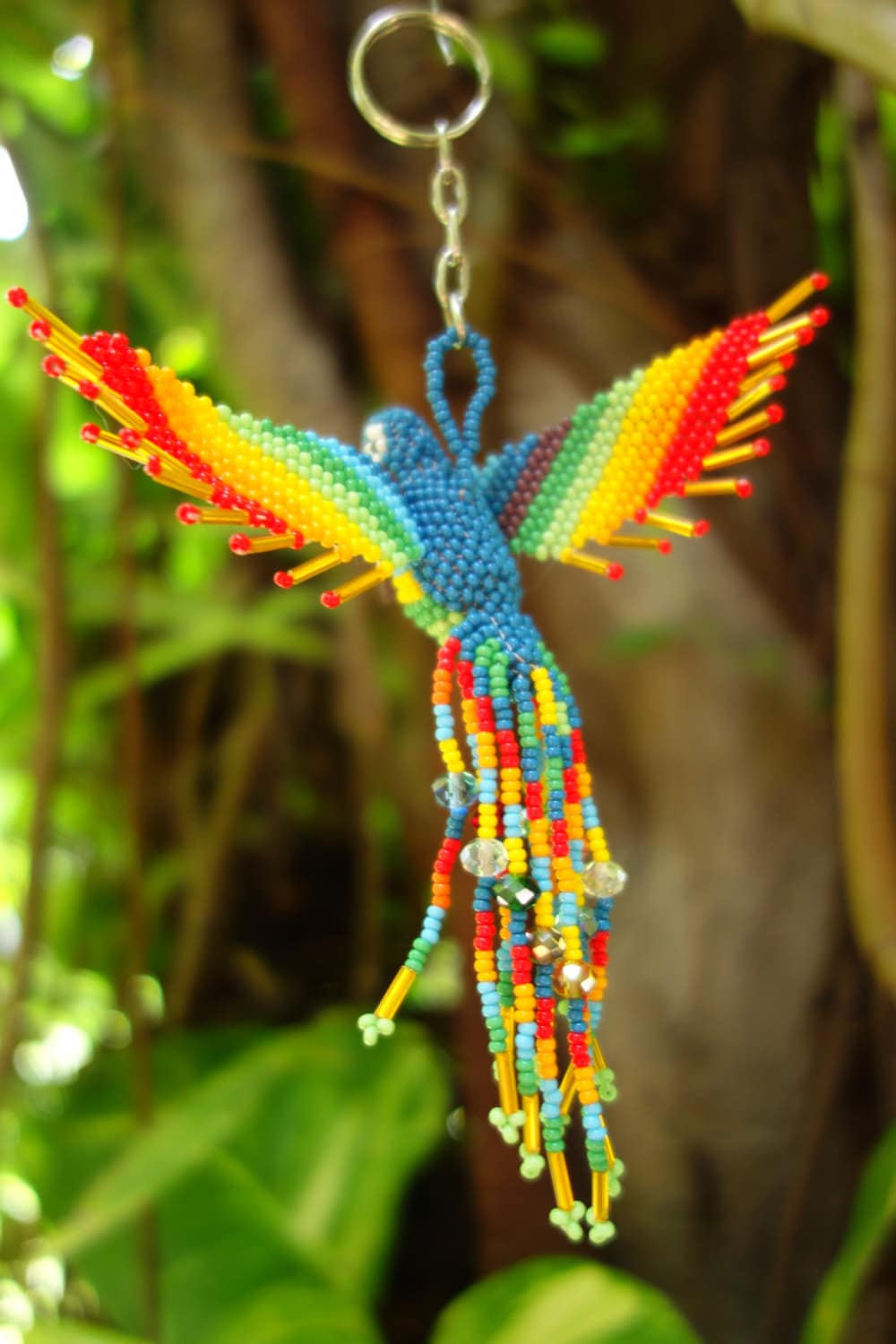 HUMMINGBIRD BEADED 3D BIRD Ornament Seed Beads Glass Miyuki