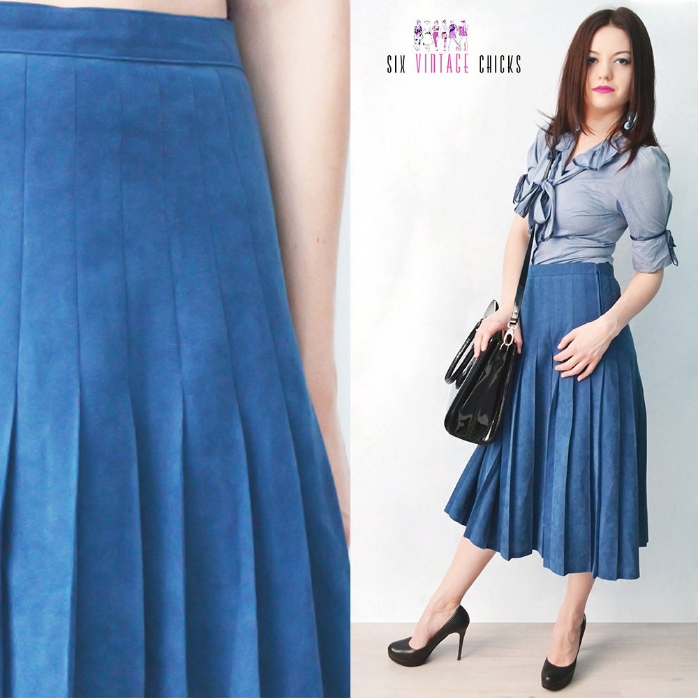 vintage blue skirt