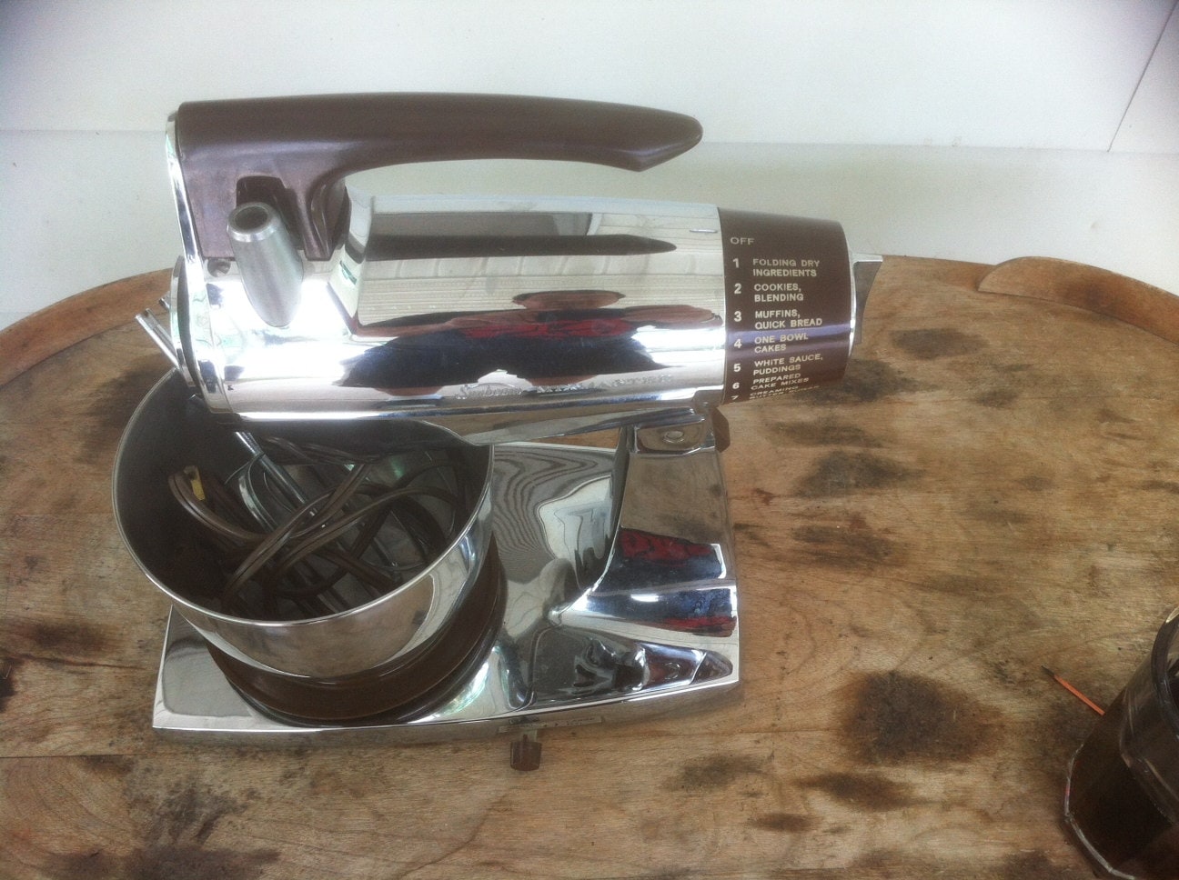 Vintage Sunbeam Mixmaster 12 Speed Chrome Mixer Small Bowl