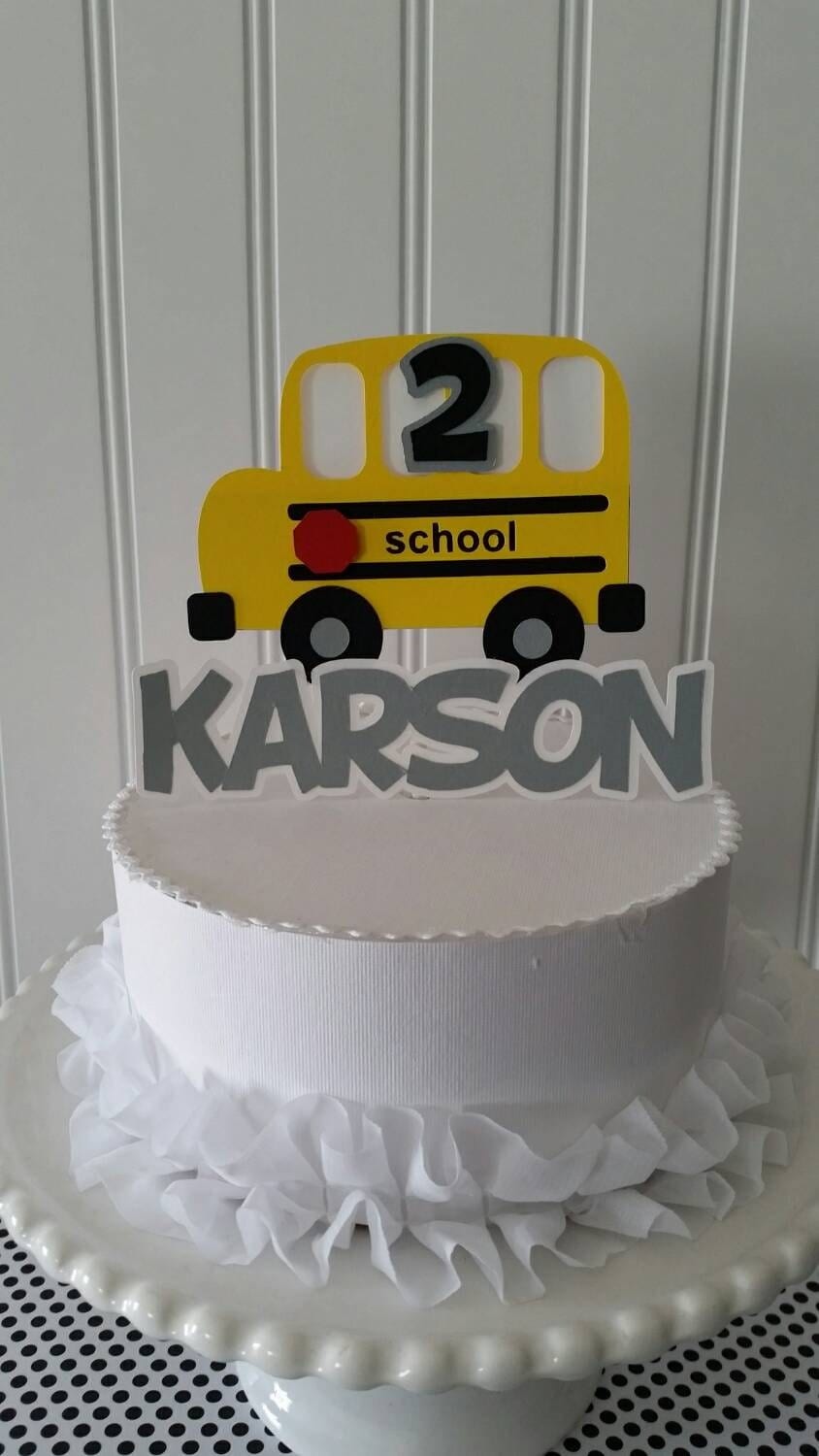 Yellow School Bus Cake Topper Yellow School bus Cake School