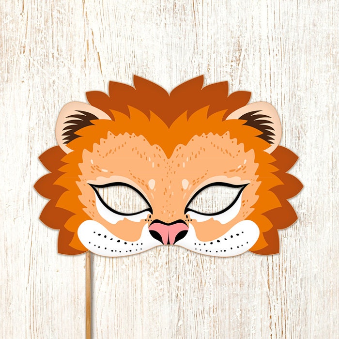 Lion Mask Printable Animal Masks Childrens Party by LMEprintables