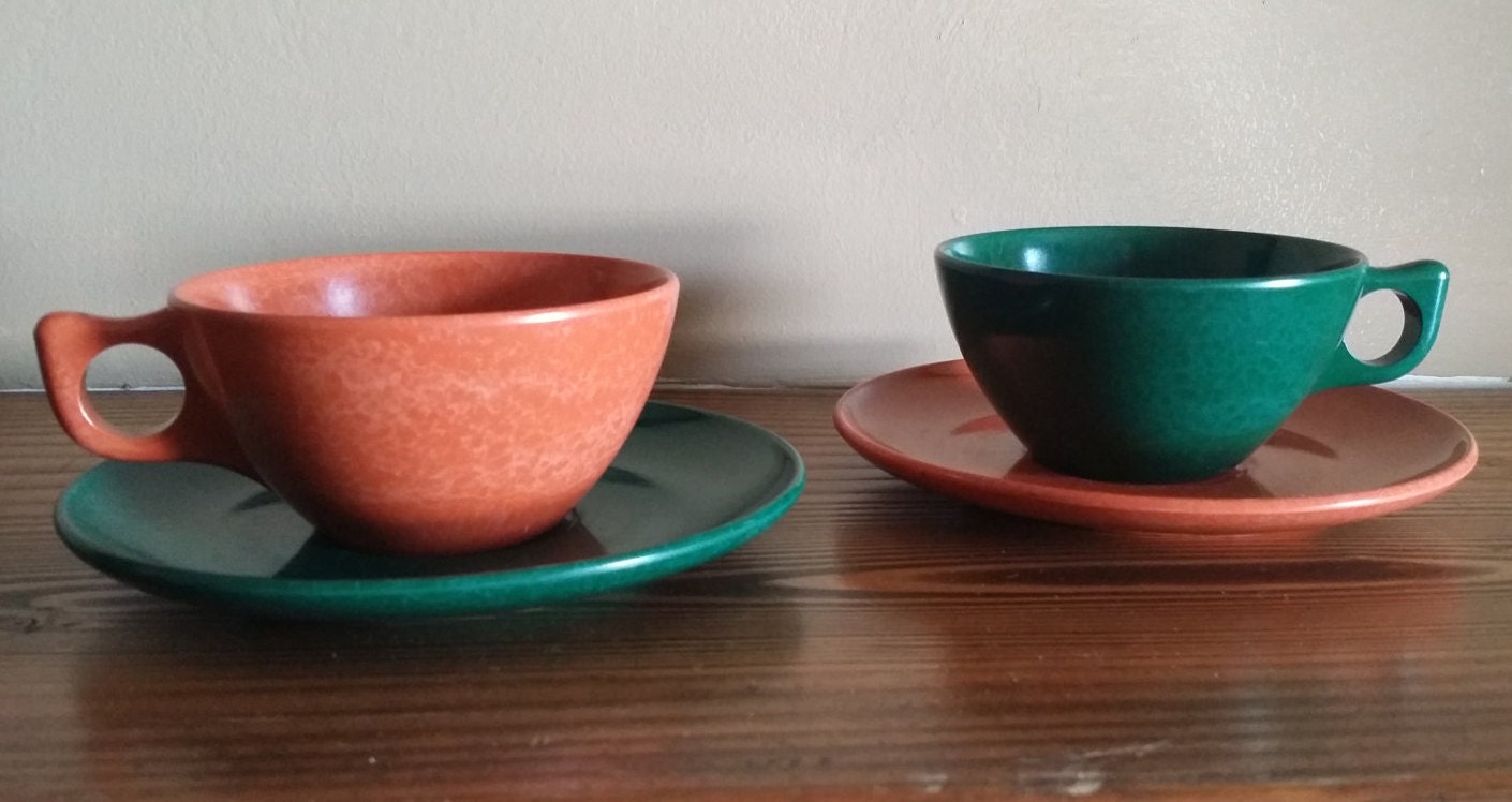 60s 70s Vintage Melmac Cups and Saucers Haute Juice
