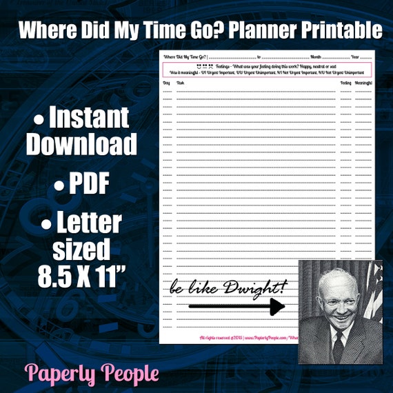 Where Did My Time Go?, Printable Planner Page, Small Business Time