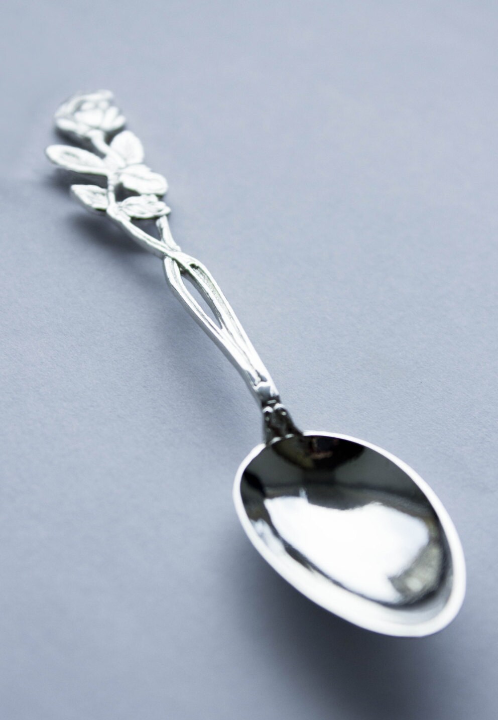 Baby silver spoon Silver rose spoon Baby gift by SilverThreeSnails