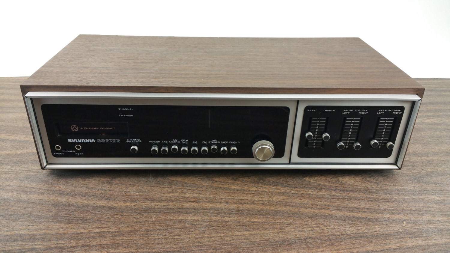 Vintage Sylvania CQ3733 Stereo Console AM/FM/TAPE No Speakers