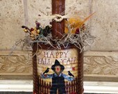 Scarecrow Autumn Fall  Battery Operated Soup Can Timer Lamp