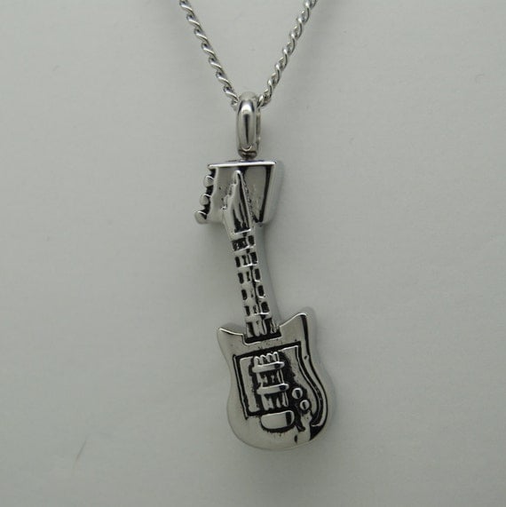 Guitar Cremation Jewelry Music Guitar Urn Necklace For Person