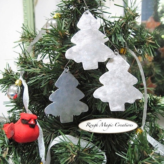 aluminum christmas ornaments set 3 silver by aluminum christmas ornaments set 3 silver by