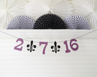 Save the Date Banner - 5 Inch Numbers with Fleur De Lis - Wedding Garland Save the Date Photo Prop Wedding Date Banner Fleur De Lis Banner
