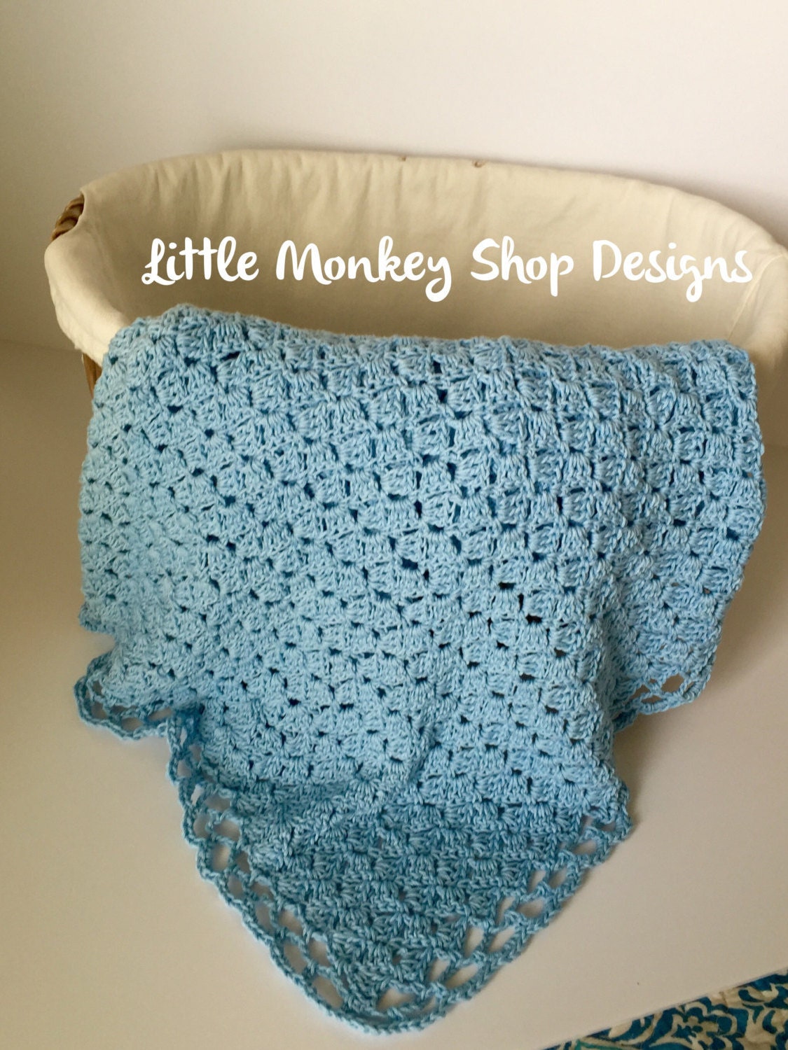 Crochet PATTERN Heirloom Baby Blanket Lacy by